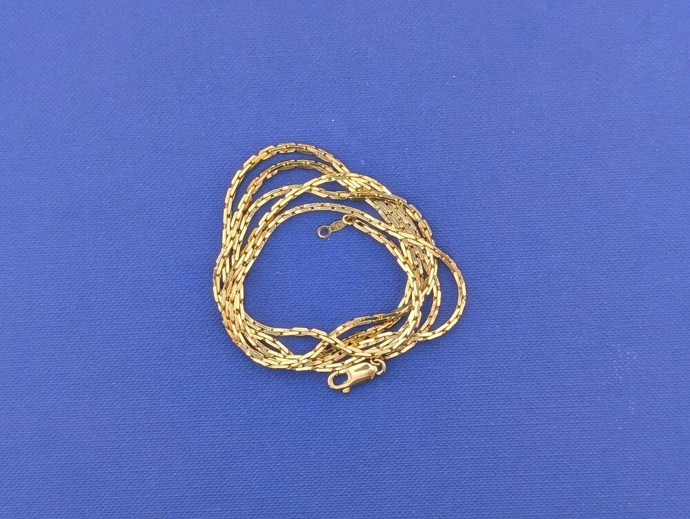14kt Yellow Gold 31" Squared Rectangle Link Chain - 16.3g